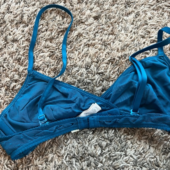 J. Crew French bralette in teal point d'esprit size small - Picture 3 of 4
